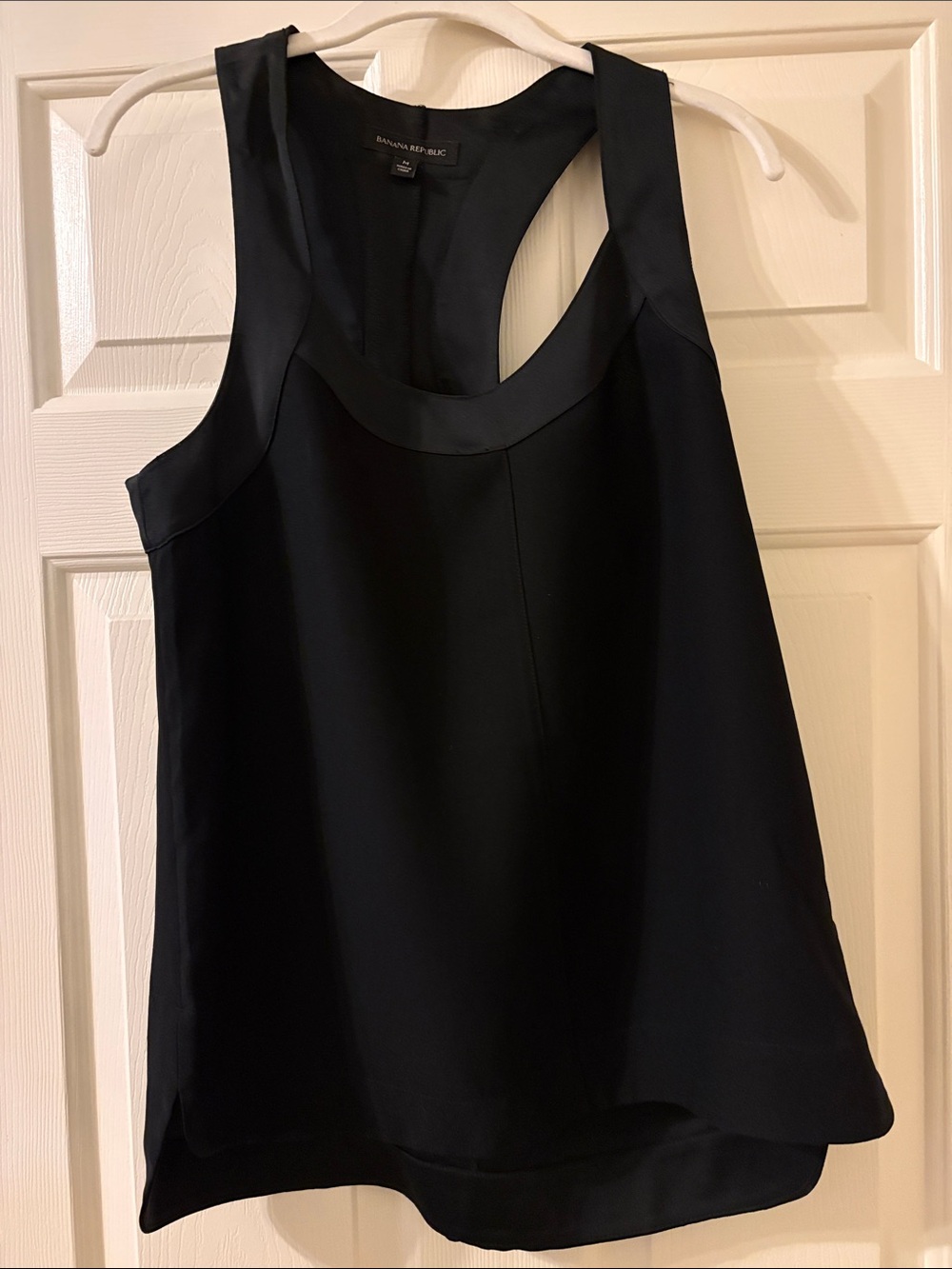 Banana Republic Black Racerback Satin-Trim Tank